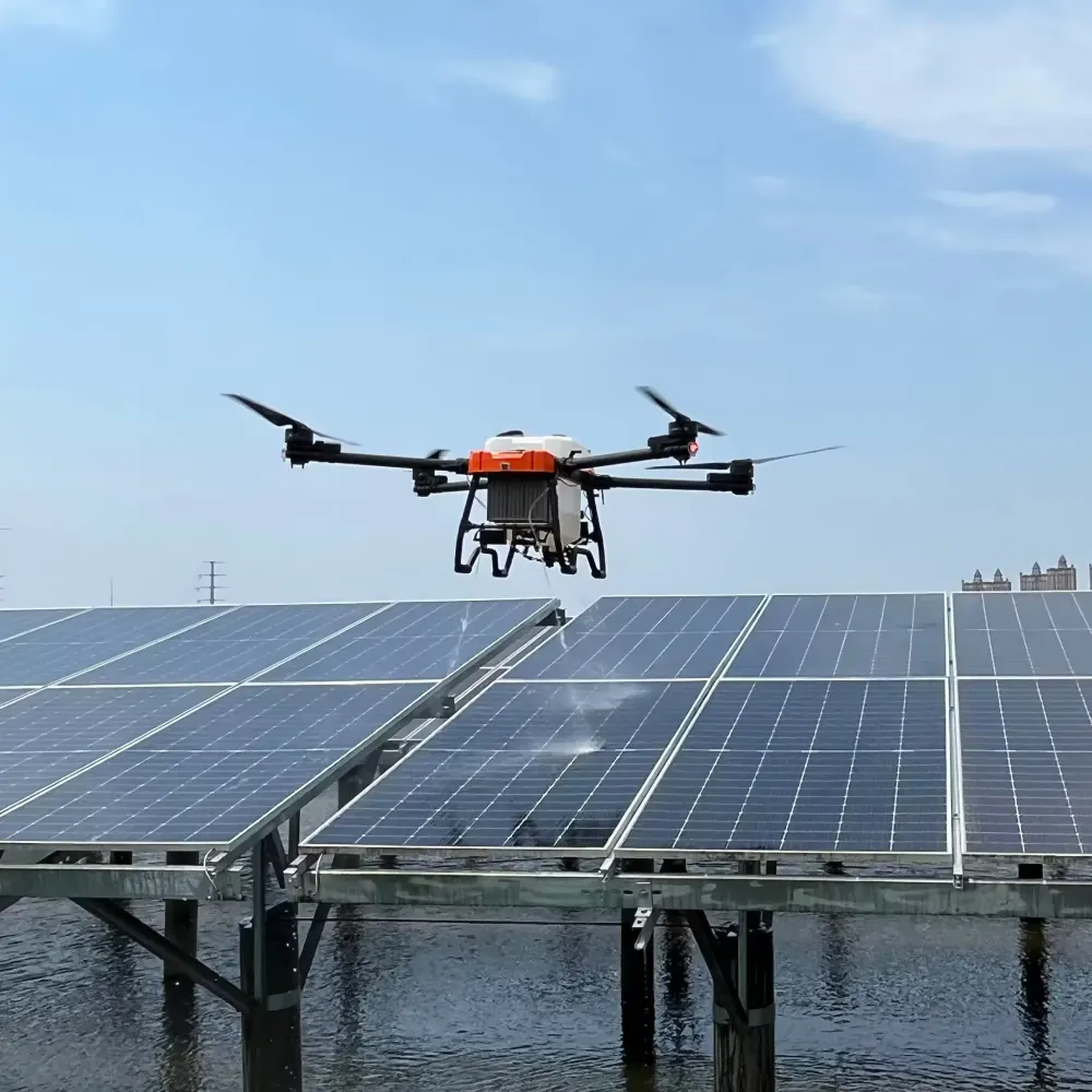 Pranje solarnih panela dronovima efikasno se primenjuje na velikim industrijskim postrojenjima.