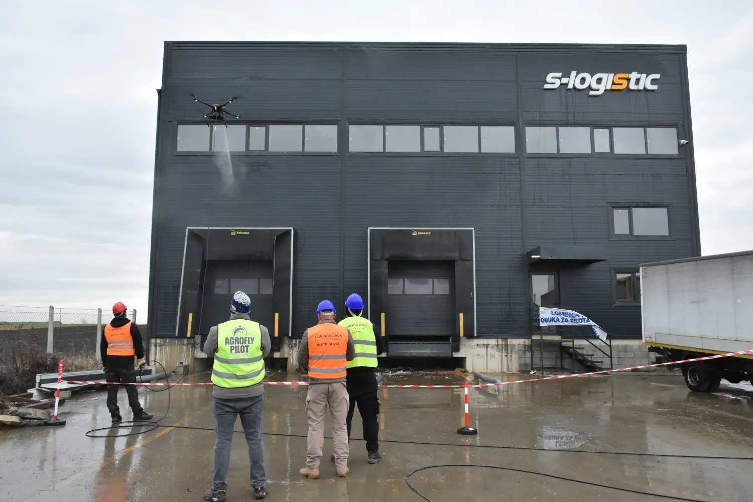 Prva obuka za pranje dronom Balkan rad sa sistemom za vodu.