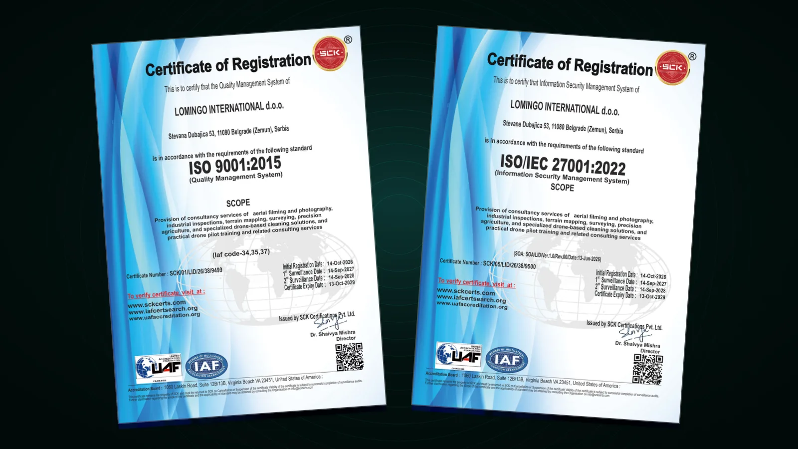 A Lomingo International megszerezte az ISO 9001 és ISO/IEC 27001 tanúsítványt
